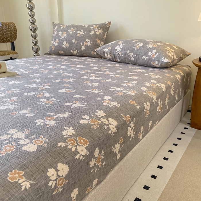 91家纺网 家纺一手货源 找家纺 一比一家纺 2026新款加厚原麻皱皱纱床笠单品床笠单件单床笠 罗曼