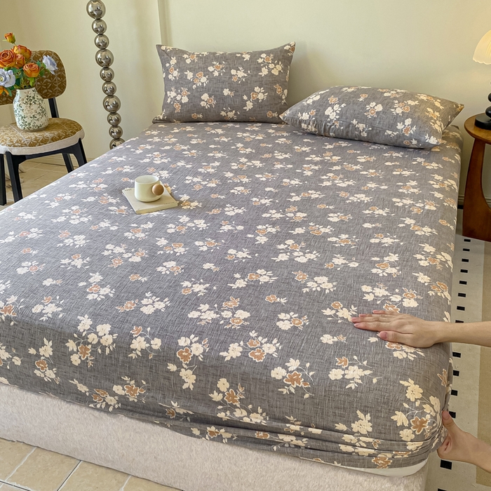 91家纺网 家纺一手货源 找家纺 一比一家纺 2026新款加厚原麻皱皱纱床笠单品床笠单件单床笠 罗曼