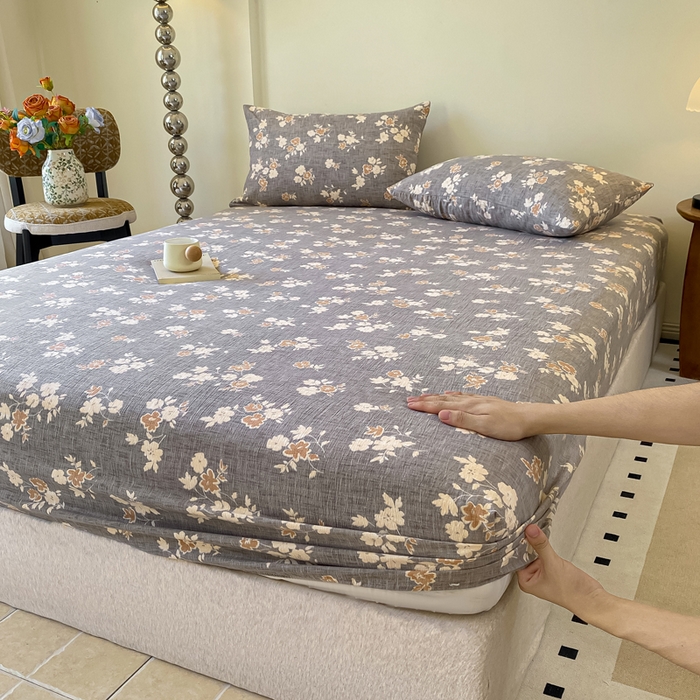 91家纺网 家纺一手货源 找家纺 一比一家纺 2026新款加厚原麻皱皱纱床笠单品床笠单件单床笠 罗曼