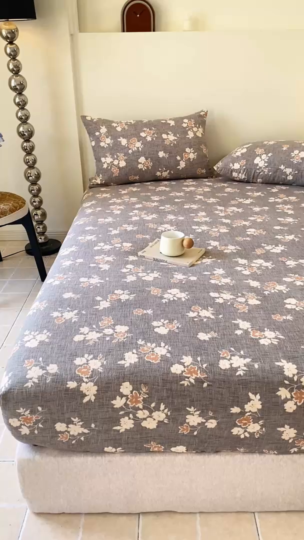 91家纺网 家纺一手货源 找家纺 一比一家纺 2026新款加厚原麻皱皱纱床笠单品床笠单件单床笠 罗曼