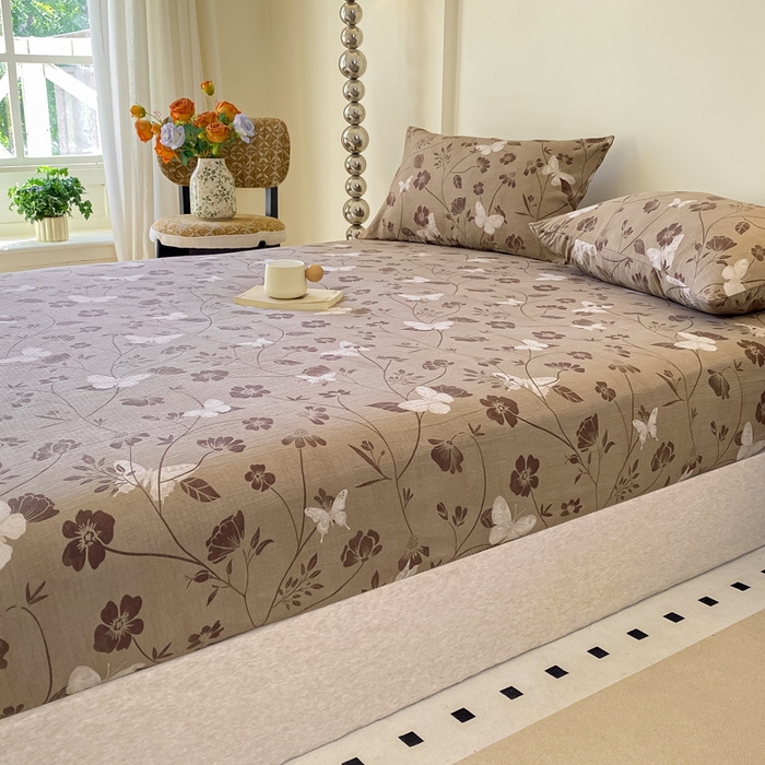 91家纺网 家纺一手货源 找家纺 一比一家纺 2026新款加厚原麻皱皱纱床笠单品床笠单件单床笠 南枝