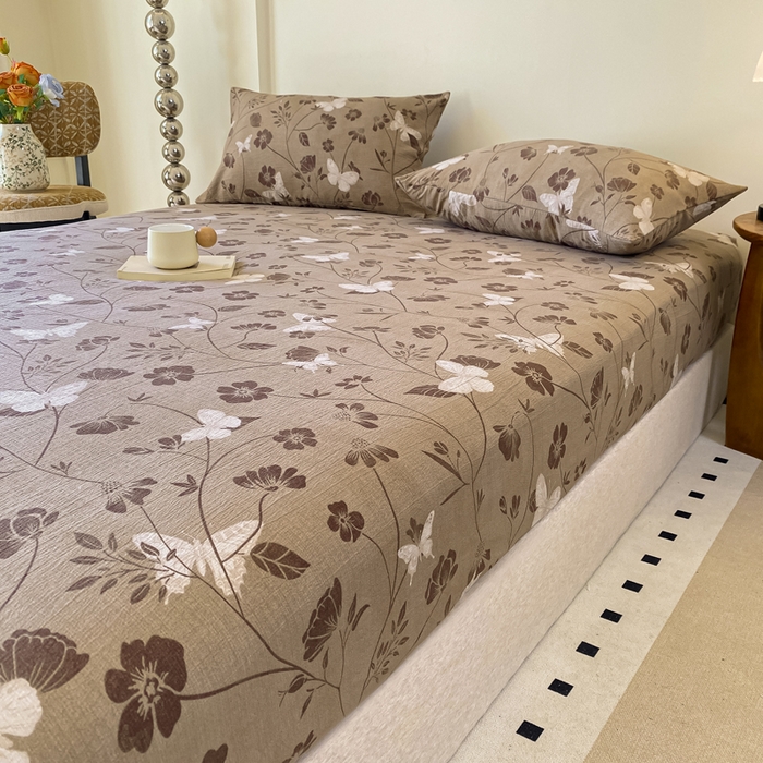 91家纺网 家纺一手货源 找家纺 一比一家纺 2026新款加厚原麻皱皱纱床笠单品床笠单件单床笠 南枝