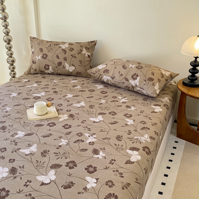 91家纺网 家纺一手货源 找家纺 一比一家纺 2026新款加厚原麻皱皱纱床笠单品床笠单件单床笠 南枝