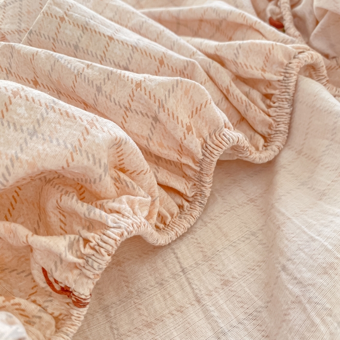 91家纺网 家纺一手货源 找家纺 一比一家纺 2026新款加厚原麻皱皱纱床笠单品床笠单件单床笠 妮可