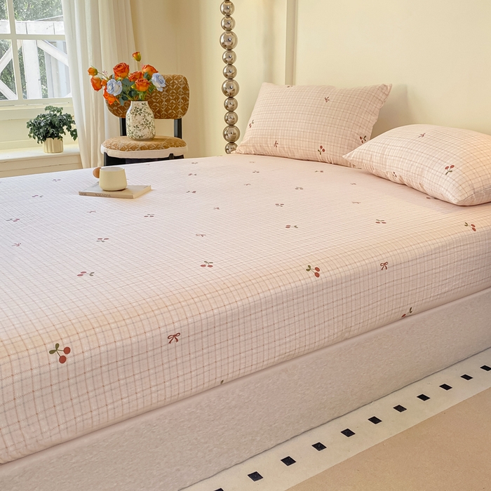 91家纺网 家纺一手货源 找家纺 一比一家纺 2026新款加厚原麻皱皱纱床笠单品床笠单件单床笠 妮可