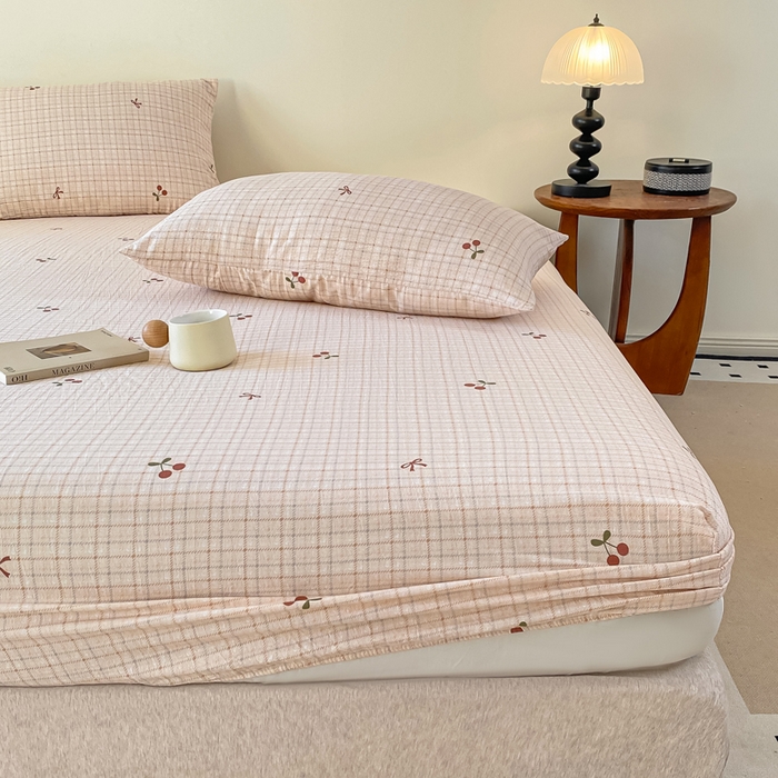 91家纺网 家纺一手货源 找家纺 一比一家纺 2026新款加厚原麻皱皱纱床笠单品床笠单件单床笠 妮可