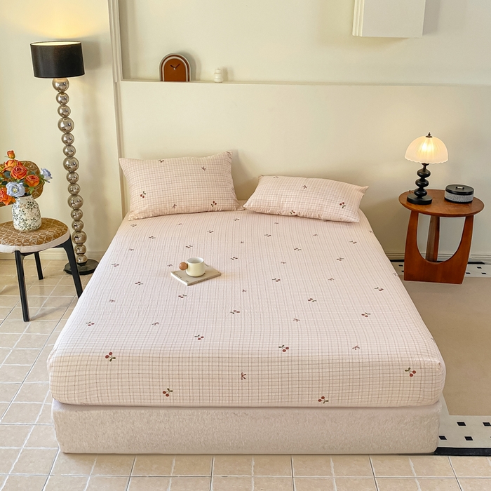 91家纺网 家纺一手货源 找家纺 一比一家纺 2026新款加厚原麻皱皱纱床笠单品床笠单件单床笠 妮可