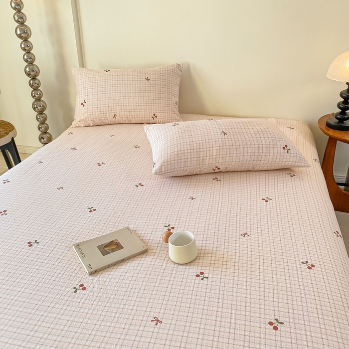 91家纺网 家纺一手货源 找家纺 一比一家纺 2026新款加厚原麻皱皱纱床笠单品床笠单件单床笠 妮可