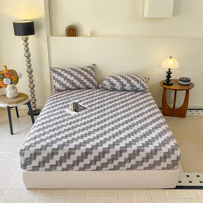 91家纺网 家纺一手货源 找家纺 一比一家纺 2026新款加厚原麻皱皱纱床笠单品床笠单件单床笠 品格