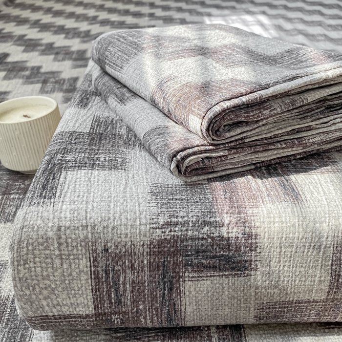 91家纺网 家纺一手货源 找家纺 一比一家纺 2026新款加厚原麻皱皱纱床笠单品床笠单件单床笠 品格