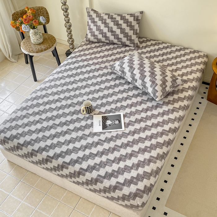 91家纺网 家纺一手货源 找家纺 一比一家纺 2026新款加厚原麻皱皱纱床笠单品床笠单件单床笠 品格