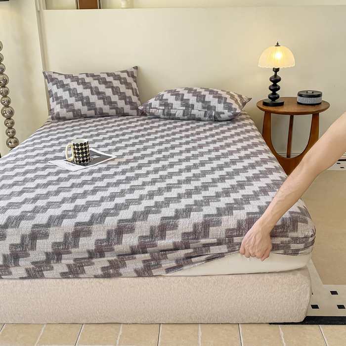 91家纺网 家纺一手货源 找家纺 一比一家纺 2026新款加厚原麻皱皱纱床笠单品床笠单件单床笠 品格