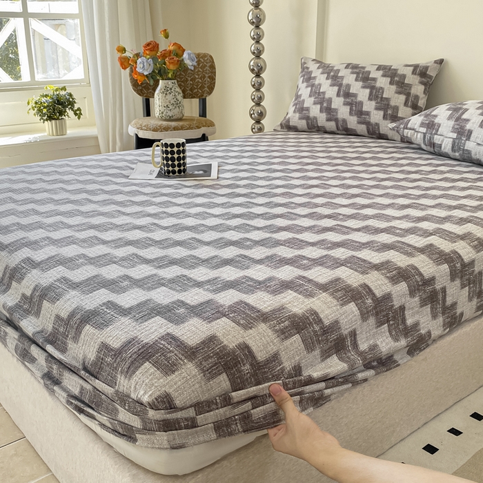 91家纺网 家纺一手货源 找家纺 一比一家纺 2026新款加厚原麻皱皱纱床笠单品床笠单件单床笠 品格