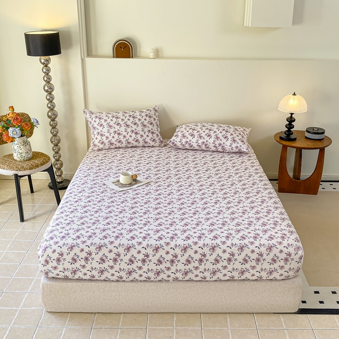 91家纺网 家纺一手货源 找家纺 一比一家纺 2026新款加厚原麻皱皱纱床笠单品床笠单件单床笠 蔷薇苑