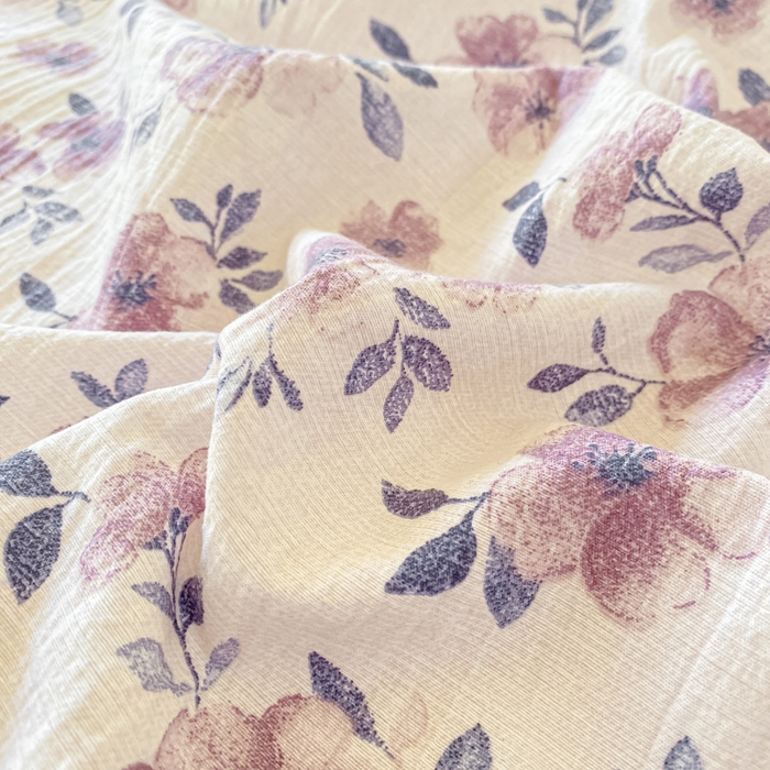 91家纺网 家纺一手货源 找家纺 一比一家纺 2026新款加厚原麻皱皱纱床笠单品床笠单件单床笠 蔷薇苑