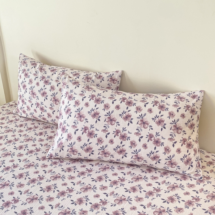 91家纺网 家纺一手货源 找家纺 一比一家纺 2026新款加厚原麻皱皱纱床笠单品床笠单件单床笠 蔷薇苑