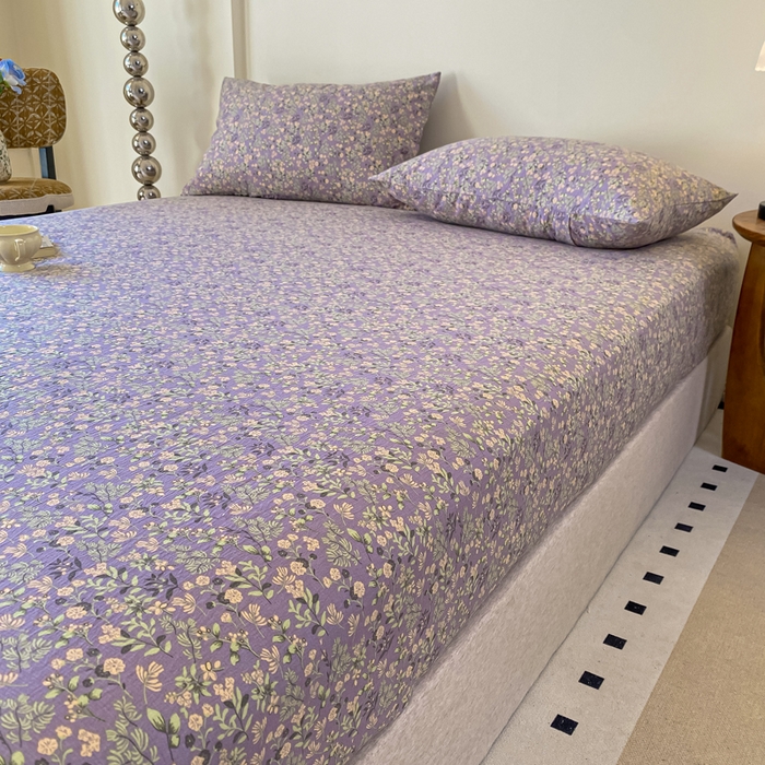 91家纺网 家纺一手货源 找家纺 一比一家纺 2026新款加厚原麻皱皱纱床笠单品床笠单件单床笠 秋莱