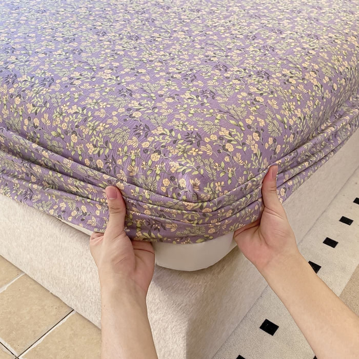 91家纺网 家纺一手货源 找家纺 一比一家纺 2026新款加厚原麻皱皱纱床笠单品床笠单件单床笠 秋莱