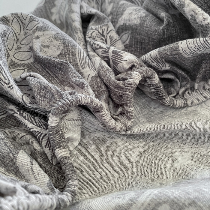 91家纺网 家纺一手货源 找家纺 一比一家纺 2026新款加厚原麻皱皱纱床笠单品床笠单件单床笠 夕雾