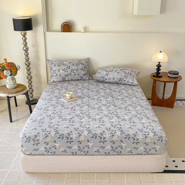 91家纺网 家纺一手货源 找家纺 一比一家纺 2026新款加厚原麻皱皱纱床笠单品床笠单件单床笠 雅韵