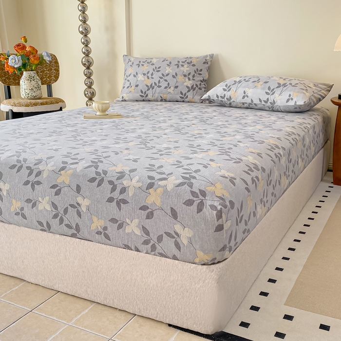 91家纺网 家纺一手货源 找家纺 一比一家纺 2026新款加厚原麻皱皱纱床笠单品床笠单件单床笠 雅韵