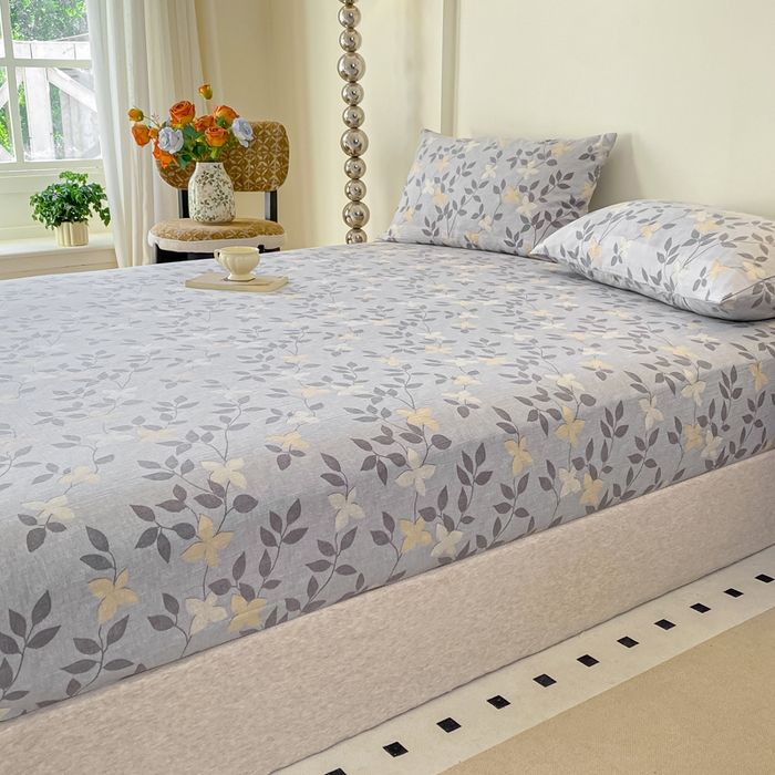 91家纺网 家纺一手货源 找家纺 一比一家纺 2026新款加厚原麻皱皱纱床笠单品床笠单件单床笠 雅韵