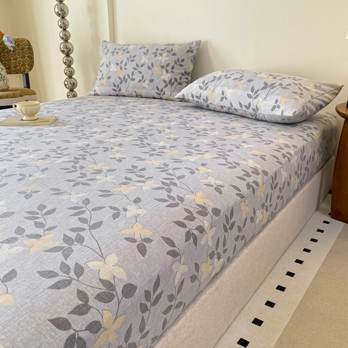 91家纺网 家纺一手货源 找家纺 一比一家纺 2026新款加厚原麻皱皱纱床笠单品床笠单件单床笠 雅韵