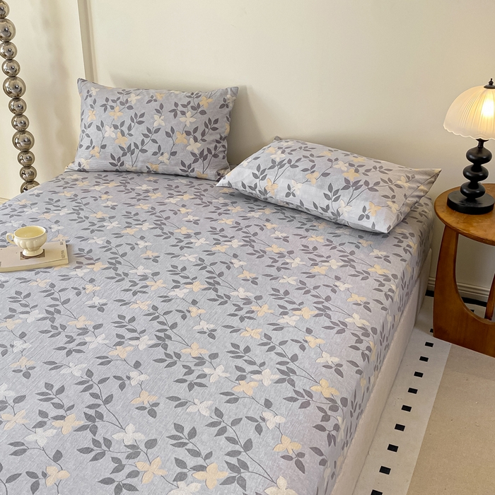 91家纺网 家纺一手货源 找家纺 一比一家纺 2026新款加厚原麻皱皱纱床笠单品床笠单件单床笠 雅韵