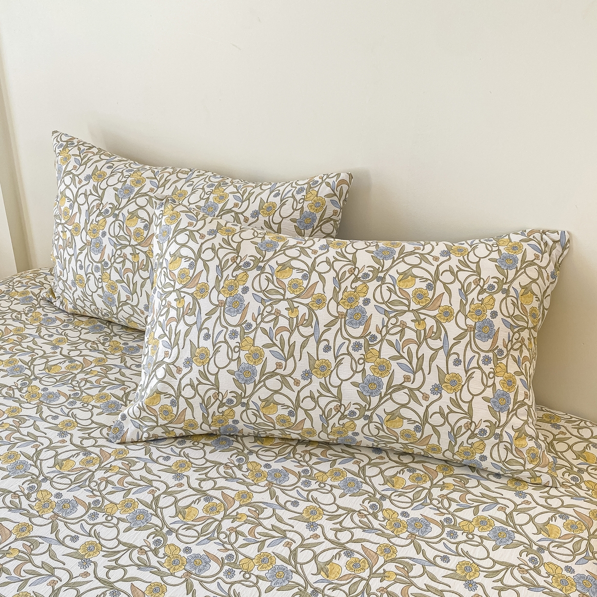 91家纺网 家纺一手货源 找家纺 一比一家纺 2026新款加厚原麻皱皱纱床笠单品床笠单件单床笠 月见