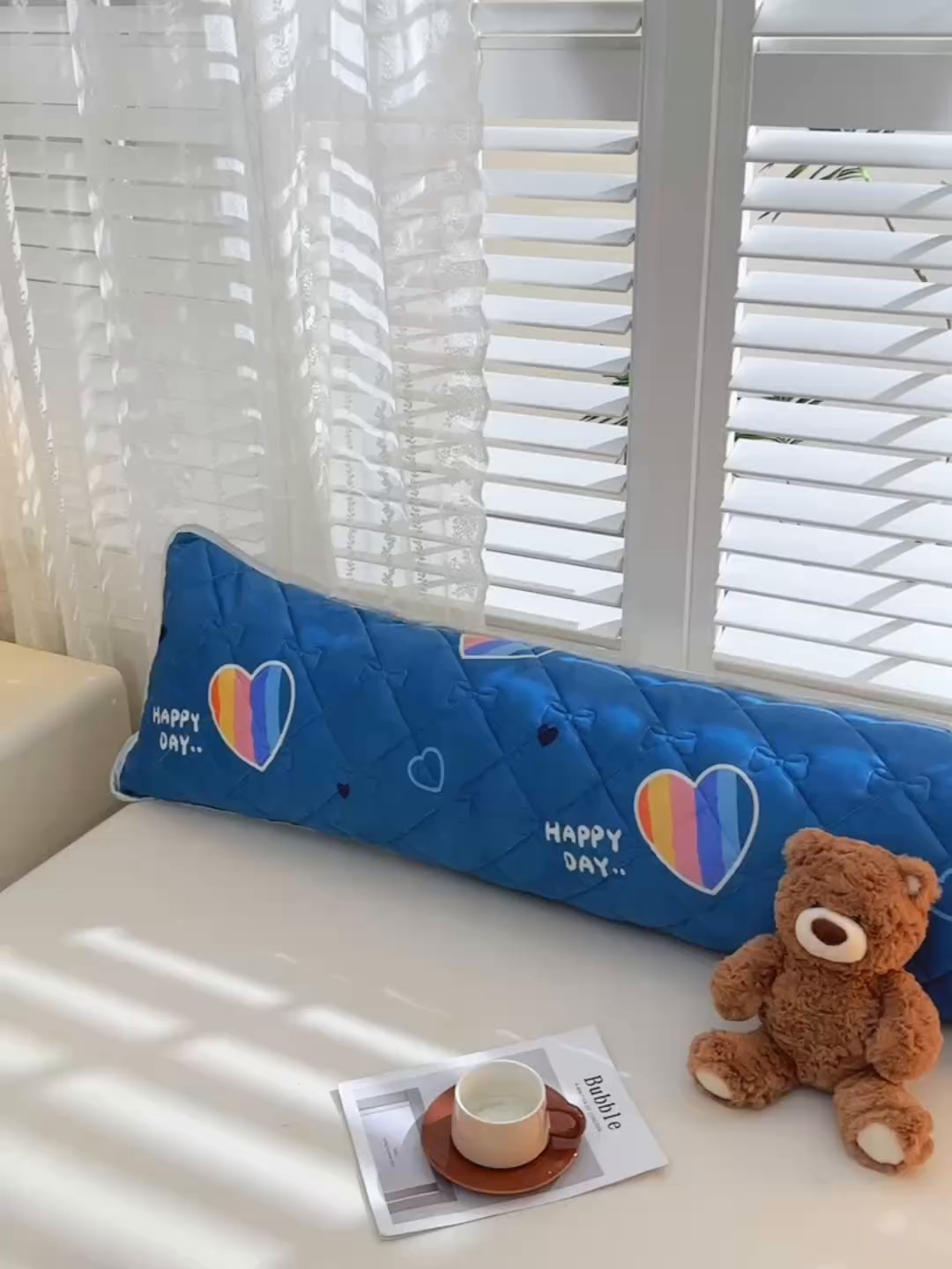 91家纺网 家纺一手货源 找家纺 艾兜坊 2025新款水晶绒双人枕套单品枕套枕套单件 快乐心跳