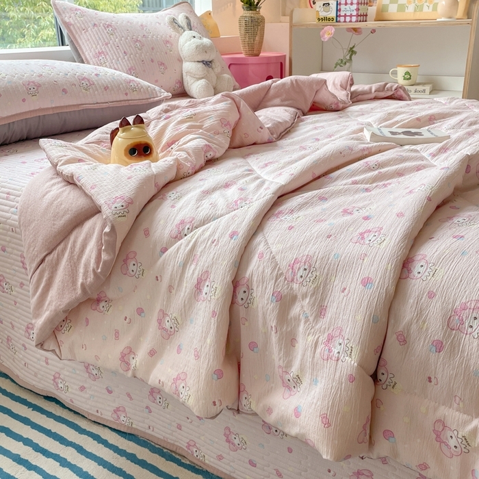 91家纺网 家纺一手货源 找家纺 （总）铺尚美家纺 2025新款7A抗菌云感双层纱床盖夏被夏凉被空调被四件套