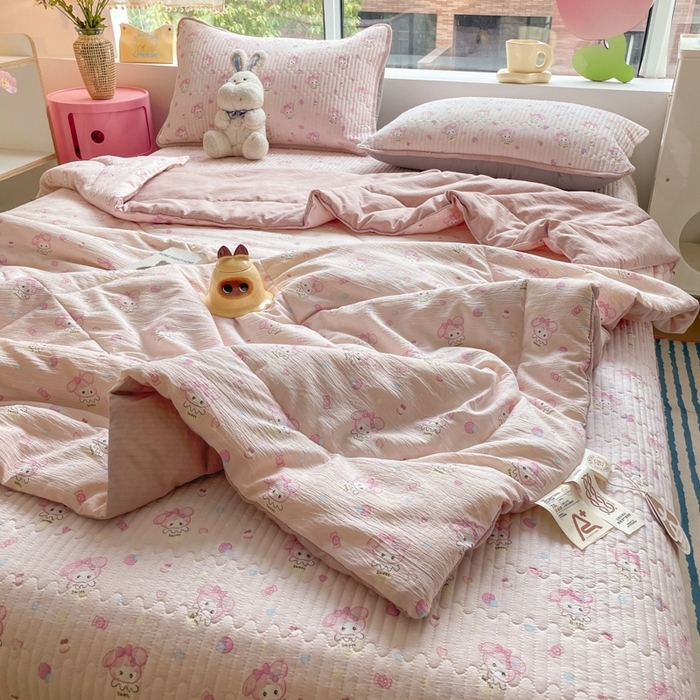 91家纺网 家纺一手货源 找家纺 （总）铺尚美家纺 2025新款7A抗菌云感双层纱床盖夏被夏凉被空调被四件套