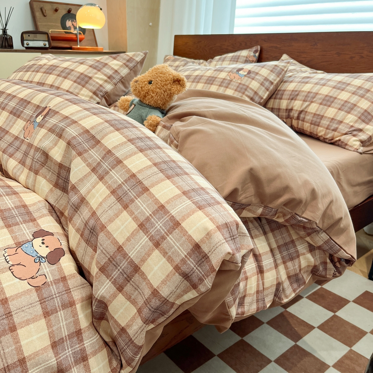 典曼家纺 2025秋冬新品美拉德卡通磨毛四件套 童趣