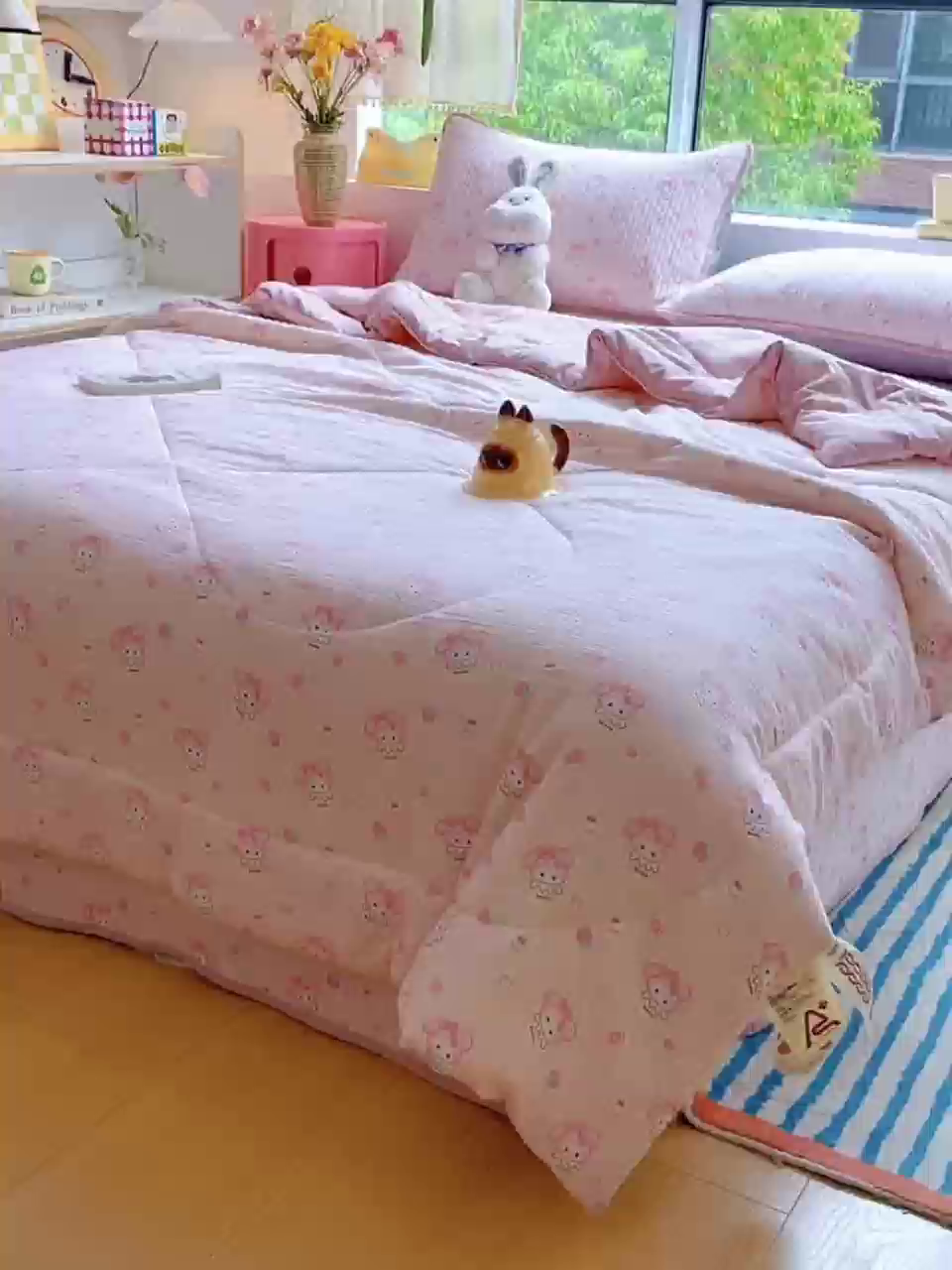 91家纺网 家纺一手货源 找家纺 （总）铺尚美家纺 2025新款7A抗菌云感双层纱床盖夏被夏凉被空调被四件套