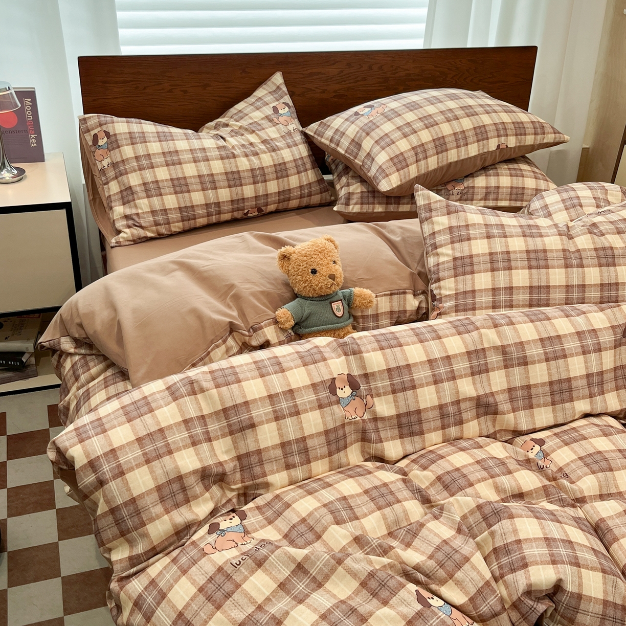 91家纺网 家纺一手货源 找家纺 典曼家纺 2025秋冬新品美拉德卡通磨毛四件套 童趣