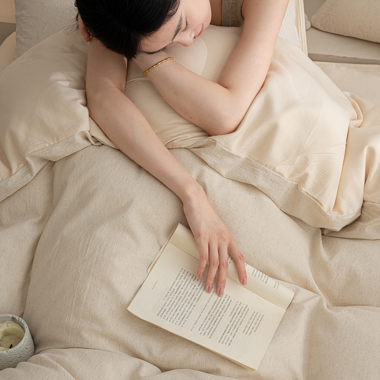 91家纺网 家纺一手货源 找家纺 （总）典曼家纺 2025秋冬新品棉麻提花磨毛四件套-云缦系列