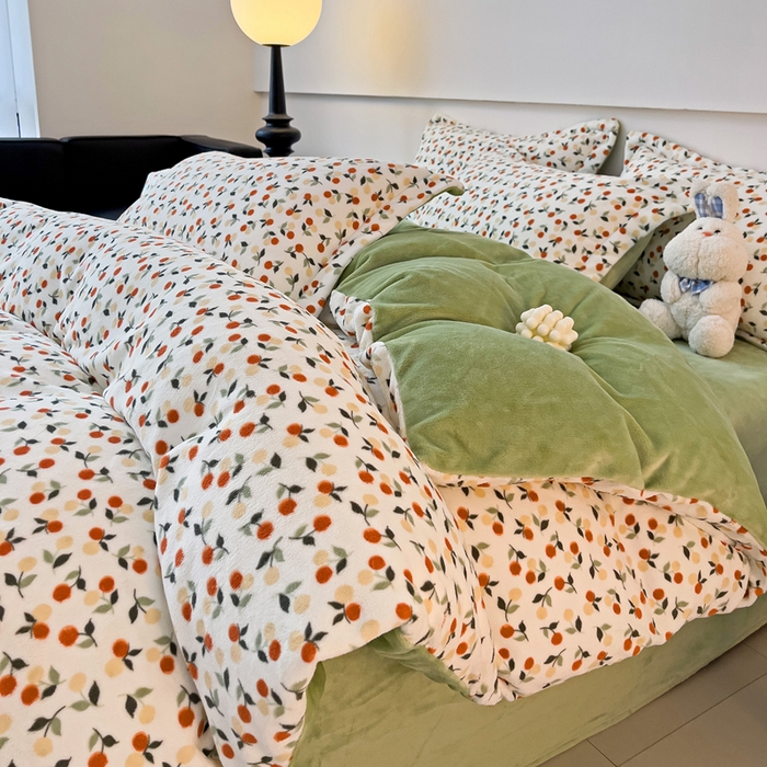 91家纺网 家纺一手货源 找家纺 （总）富馨莱 2025新款牛奶绒印花四件套240克面料支持一件定制尺寸