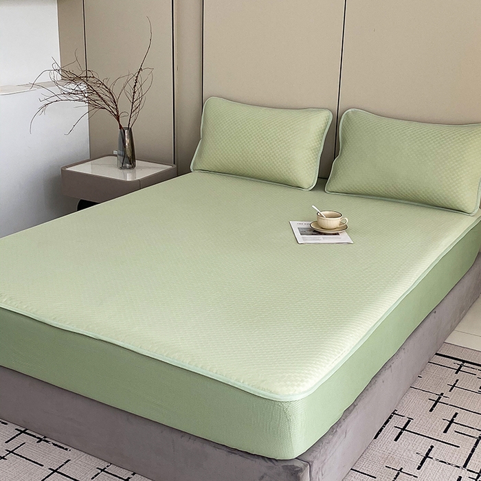 91家纺网 家纺一手货源 找家纺 （总）凌云家纺 2025新款100%锦纶凉席床笠款可水洗冰丝席三明治软席