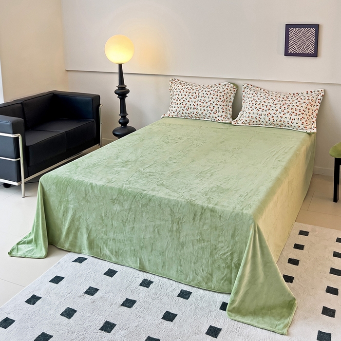 91家纺网 家纺一手货源 找家纺 富馨莱 2025新款牛奶绒印花四件套240克面料支持一件定制尺寸 遇见