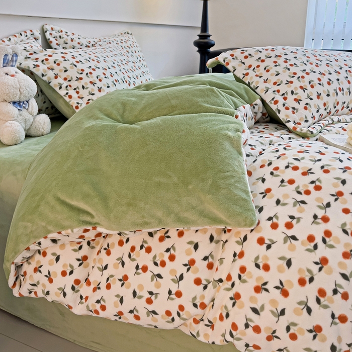 91家纺网 家纺一手货源 找家纺 富馨莱 2025新款牛奶绒印花四件套240克面料支持一件定制尺寸 遇见