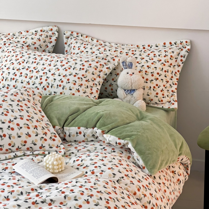 91家纺网 家纺一手货源 找家纺 富馨莱 2025新款牛奶绒印花四件套240克面料支持一件定制尺寸 遇见