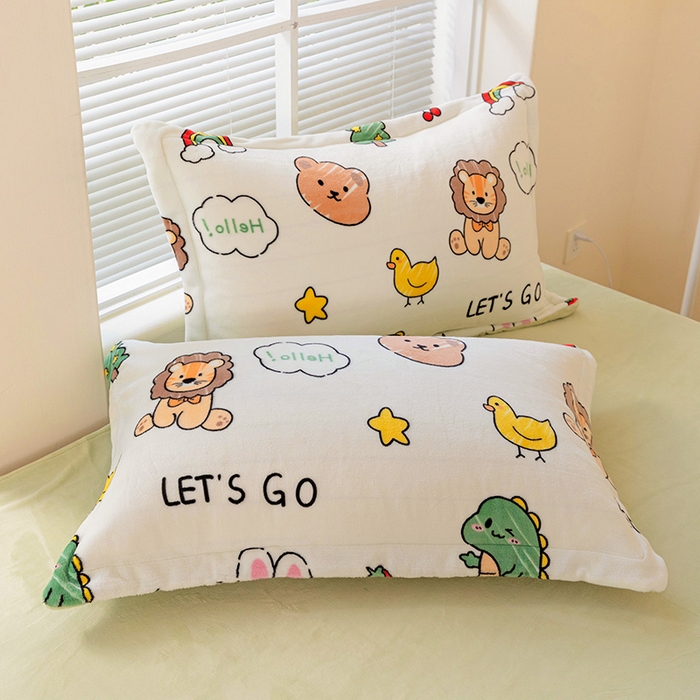 富馨莱 2025新款牛奶绒印花枕套240克面料 森林派对