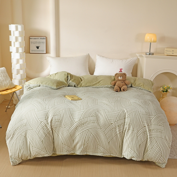 91家纺网 家纺一手货源 找家纺 （总）富馨莱 2025新款牛奶绒印花单件被套240克面料支持一件定制尺寸