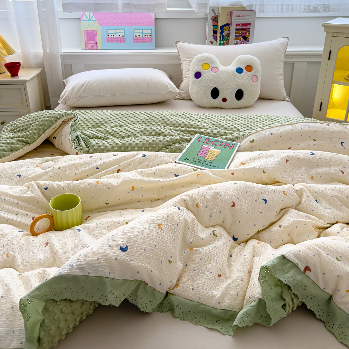 91家纺网 家纺一手货源 找家纺 （总）芯恋家居 2025新款A类提花韩版花边豆豆冬被被子春秋被芯大豆被豆豆被