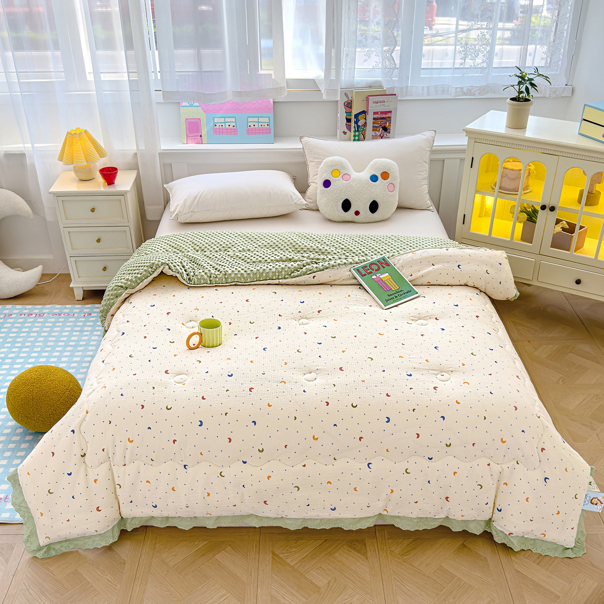 91家纺网 家纺一手货源 找家纺 （总）芯恋家居 2025新款A类提花韩版花边豆豆冬被被子春秋被芯大豆被豆豆被