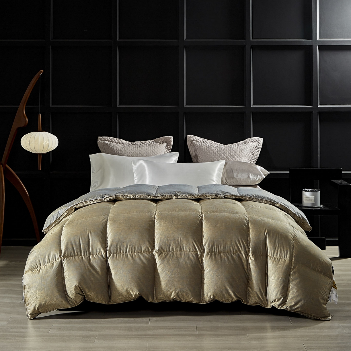 91家纺网 家纺一手货源 找家纺 （总）暖羽屋羽绒馆 2025新款莫代尔95白鹅绒羽绒被芯   绒子含量95  冬被双人被子加厚