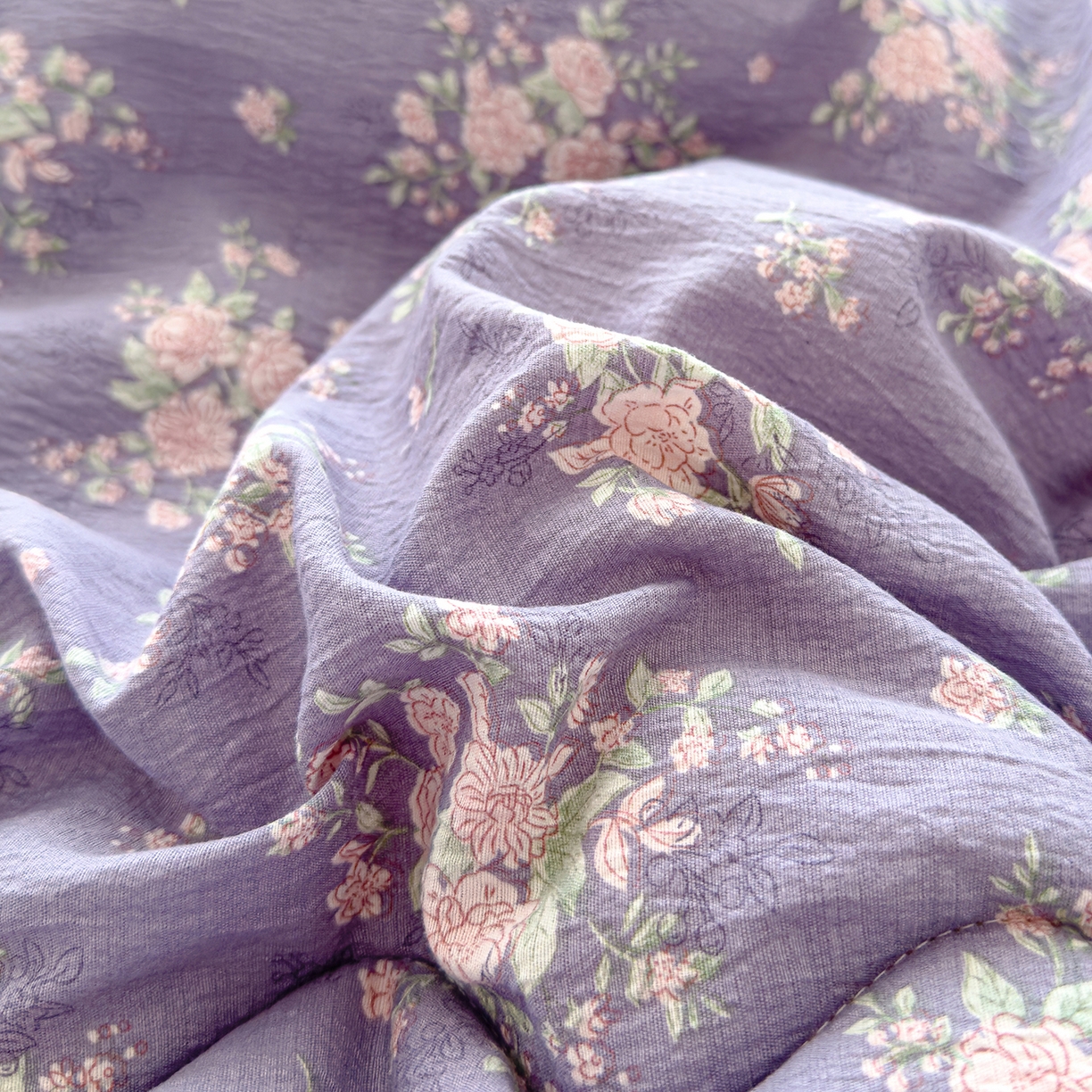 91家纺网 家纺一手货源 找家纺 芯恋家居 2025新款A类提花韩版花边豆豆冬被被子春秋被芯大豆被豆豆被 迷迭香