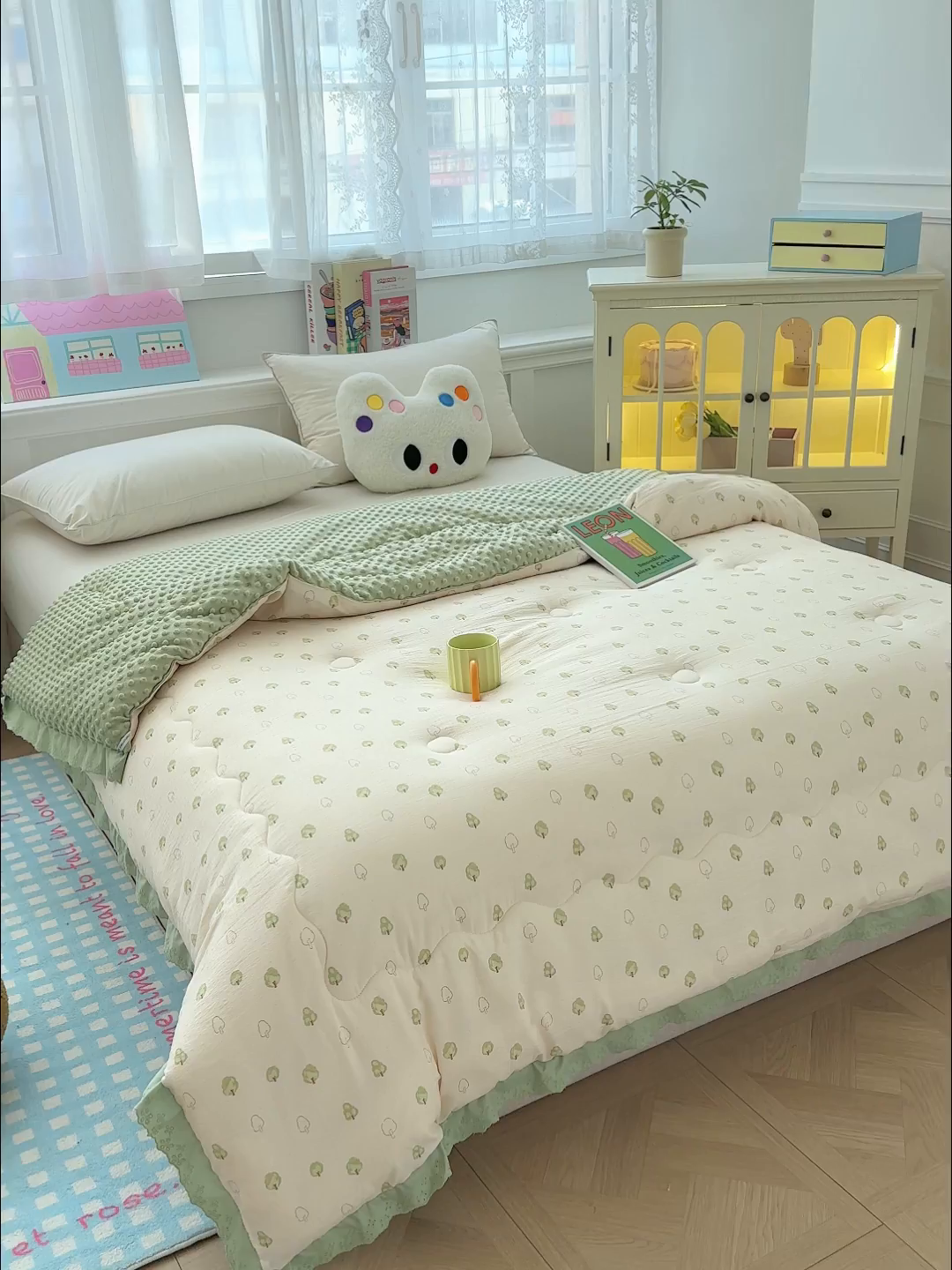 91家纺网 家纺一手货源 找家纺 芯恋家居 2025新款A类提花韩版花边豆豆冬被被子春秋被芯大豆被豆豆被 小树林