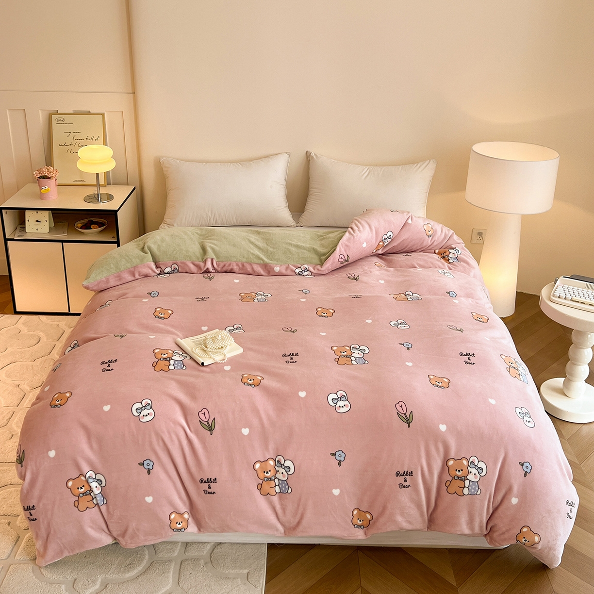 富馨莱 2025新款牛奶绒印花单件被套240克面料支持一件定制尺寸 小伙伴