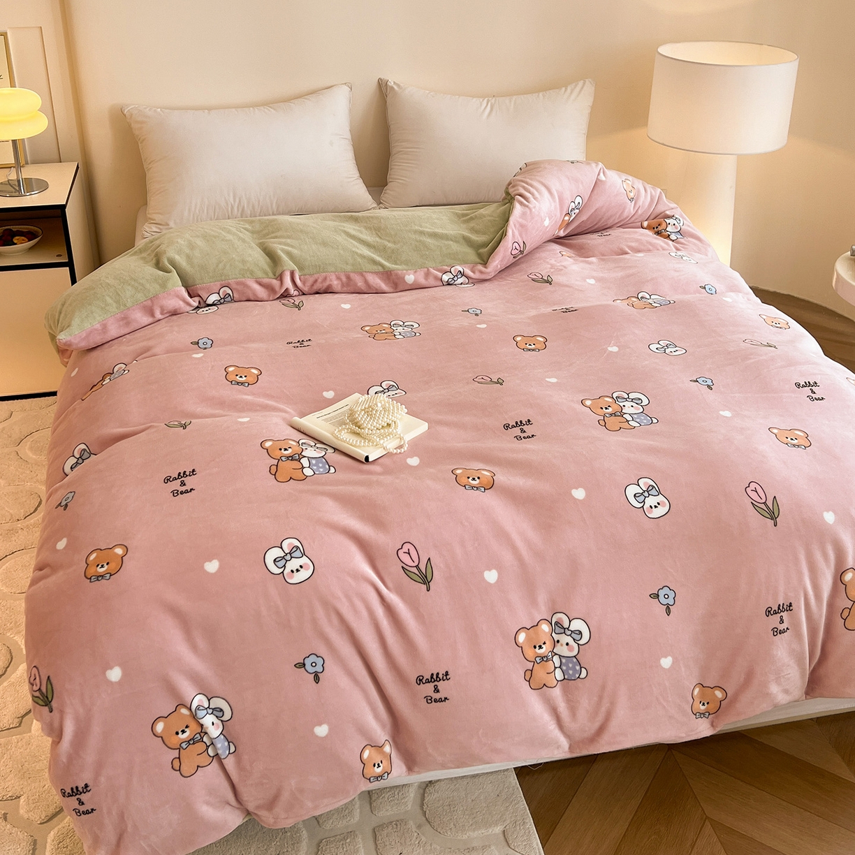 91家纺网 家纺一手货源 找家纺 富馨莱 2025新款牛奶绒印花单件被套240克面料支持一件定制尺寸 小伙伴